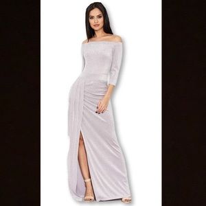 AX Paris Off The Shoulder Sparkle Maxi Dress
